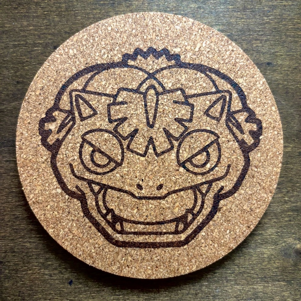 Pokemon Venusaur Face Laser Engraved Cork Coaster